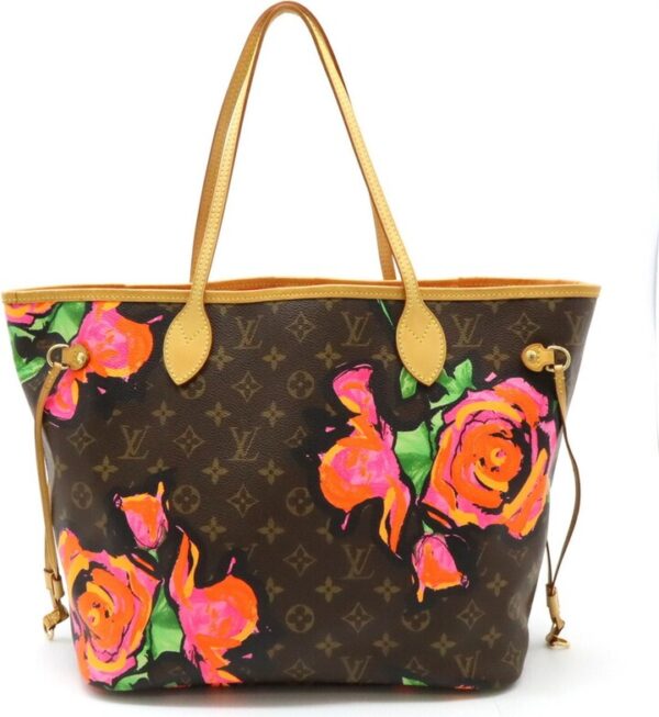 Louis Vuitton Neverfull Mm Canvas Tote Bag Louis Vuitton Neverfull MM Pink/Red Flower Canvas Tote Bag