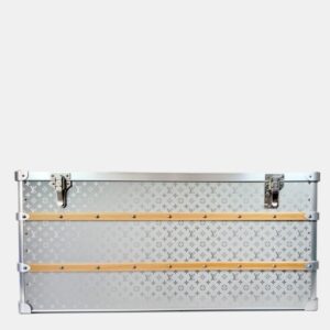 Louis Vuitton Silver Monogram Aluminium Malle Courrier 110 Trunk