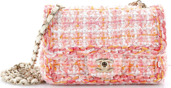 Chanel Pink Pastel Tweed Mini Handbag Chanel Pink Pastel Tweed Mini Handbag