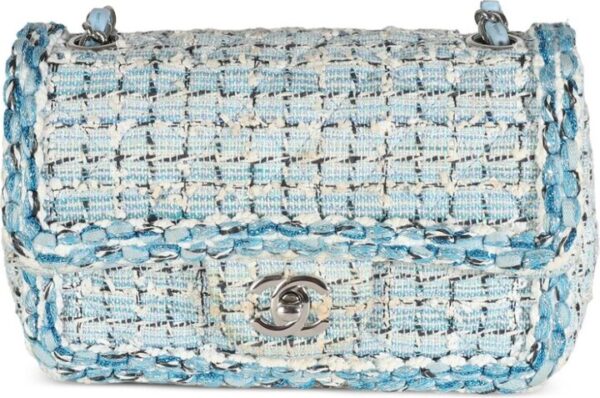 Chanel Pre Owned 2019 mini Classic Flap tweed shoulder bag